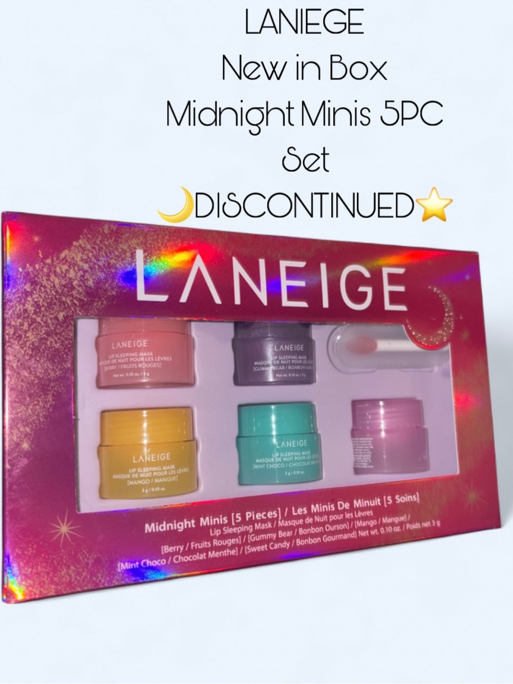 LANEIGE Midnight Minis Lip Sleeping Mask - 5 Piece Set New in Box [Discontinued]